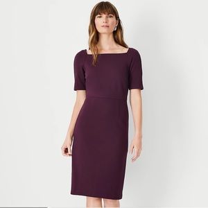 Ann Taylor Petite Square Neck Sheath Dress Sz 2P